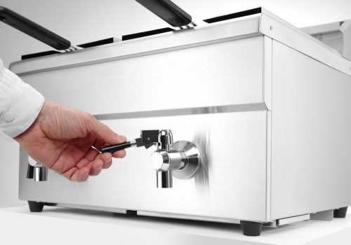 Indukciós olajsütő olajleeresztő csappal - 2 x 8 L, HENDI, Profi Termékcsalád, 16L, 230V/7000W, 577x609x(H)410mm