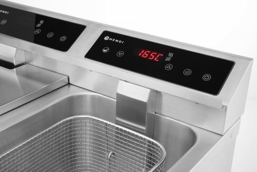 Indukciós olajsütő olajleeresztő csappal - 2 x 8 L, HENDI, Profi Termékcsalád, 16L, 230V/7000W, 577x609x(H)410mm