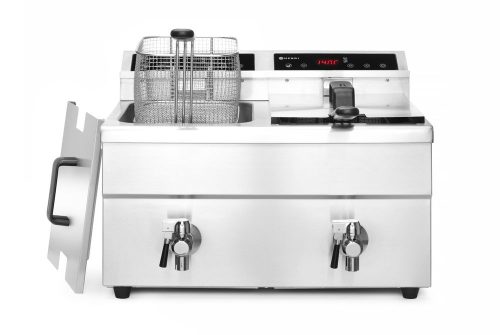 Indukciós olajsütő olajleeresztő csappal - 2 x 8 L, HENDI, Profi Termékcsalád, 16L, 230V/7000W, 577x609x(H)410mm