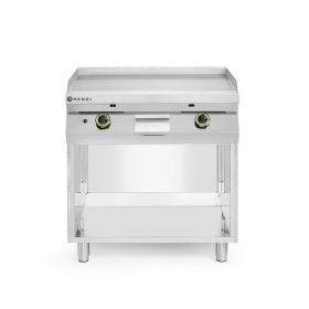   tílusos, sima felületű gázgrill egy három oldalról zárt szekrényen, HENDI, Kitchen Line, 10kW, 800x700x(H)900mm