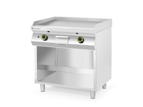 tílusos, sima felületű gázgrill egy három oldalról zárt szekrényen, HENDI, Kitchen Line, 10kW, 800x700x(H)900mm
