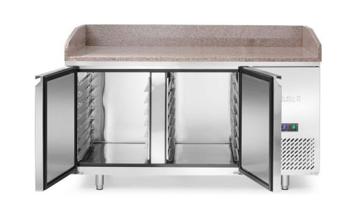 Pizzahűtő asztal gránit munkafelülettel, 2 ajtós, Arktic, 250L, Gránit, 230V/250W, 1510x800x(H)875mm