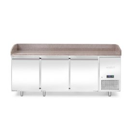   Pizza hűtőasztal gránit munkafelülettel, 3 ajtós, Arktic, 375L, Gránit, 230V/400W, 2010x800x(H)875mm
