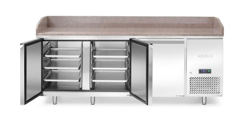 Pizza hűtőasztal gránit munkafelülettel, 3 ajtós, Arktic, 375L, Gránit, 230V/400W, 2010x800x(H)875mm
