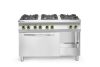 GN 1/1 konvekciós sütővel ellátott 6 égőfejes gáztűzhely Kitchen Line, HENDI, Kitchen Termékcsalád, 230V/3000W, 28,5kW, 1200x722x(H)900mm