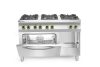 GN 1/1 konvekciós sütővel ellátott 6 égőfejes gáztűzhely Kitchen Line, HENDI, Kitchen Termékcsalád, 230V/3000W, 28,5kW, 1200x722x(H)900mm