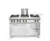 GN 1/1 konvekciós sütővel ellátott 6 égőfejes gáztűzhely Kitchen Line, HENDI, Kitchen Termékcsalád, 230V/3000W, 28,5kW, 1200x722x(H)900mm