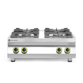   Gáztűzhely 4 égőfejes konyhai termékcsalád – asztallap, HENDI, Kitchen Termékcsalád, 19kW, 800x700x(H)310mm