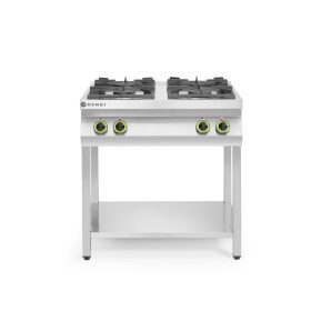   Gáztűzhely konyhai vezeték 4 égőfejes nyitott állvány, HENDI, Kitchen Termékcsalád, 19kW, 800x700x(H)900mm
