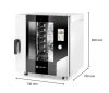 Hőlégbefúvásos gőzsütő – Touch 7 x GN 1/1, elektromos, közvetlen gőzzel és érintőképernyővel vezérelhető, HENDI, 730x784x(H)850mm