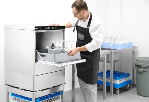 Pohár mosogatógép 40x40 - elektronikus vezérlés, HENDI, 230V/2800W, 470x510x(H)710mm