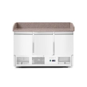   Háromajtós pizza munkaasztal hűtővitrinnel 380+40L, Arktic, 254L, 230V/400W, 1400x700x(H)1491mm