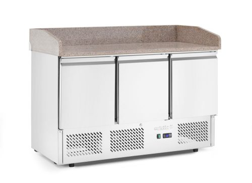 Háromajtós pizza munkaasztal hűtővitrinnel 380+40L, Arktic, 254L, 230V/400W, 1400x700x(H)1491mm