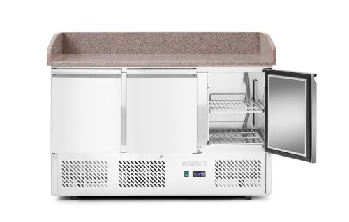 Háromajtós pizza munkaasztal hűtővitrinnel 380+40L, Arktic, 254L, 230V/400W, 1400x700x(H)1491mm