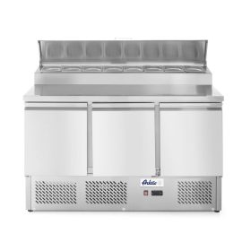   Háromajtós salátahűtő pult emelt GN bemutatórésszel 380L, Arktic, 230V/310W, 1365x702x(H)1265mm