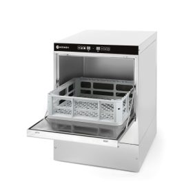   Pohár mosogatógép 40x40, elektromechanikus vezérlés, HENDI, ürítő & mosogatószer adagoló szivattyúval, 230V/2800W, 470x510x(H)710mm