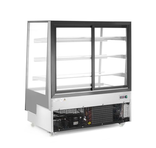 Bemutató vitrin 3 döntött polccal, Arktic, 650L, Fekete, 230V/490W, 1200x833x(H)1460mm