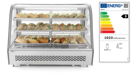 Pultra helyezhető hűtött ételvitrin, Arktic, 120L, 230V/160W, 707x570x(H)680mm