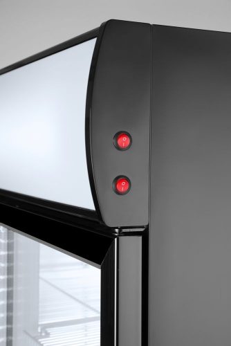 Hátulról megvilágított panellel rendelkező hűtőszekrény, egyajtós, Arktic, 254L, Fekete, 220-240V/250W, 578x605x(H)1980mm