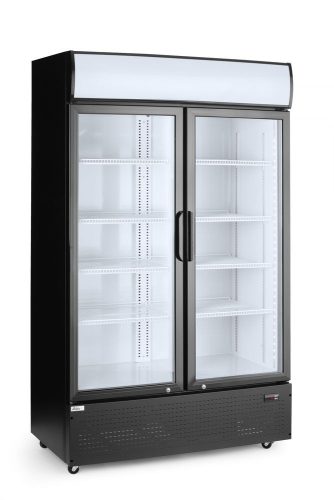 Hátulról megvilágított panellel rendelkező hűtőszekrény, kétajtós, Arktic, 512L, Fekete, 220-240V/510W, 1120x585x(H)1900mm