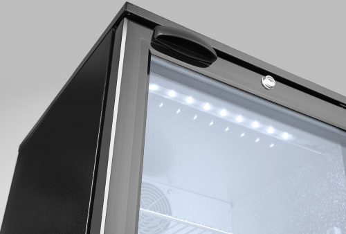 Egyajtós, pult alá helyezhető bárhűtő, italok hűtésére., Arktic, 86L, Fekete, 220-240V/120W, 500x530x(H)865mm