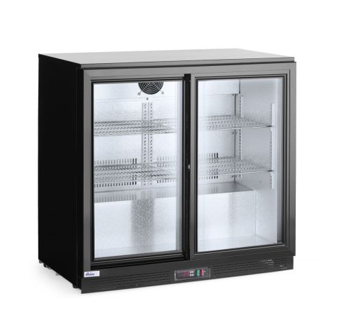 Hátsó hűtőrúd dupla tolóajtóval, Arktic, 158L, Fekete, 220-240V/160W, 900x520x(H)865mm