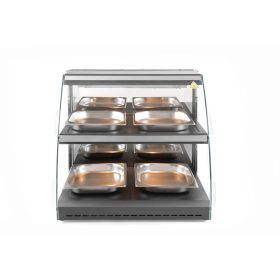   Kvarc fűtéses pultra helyezhető melegentartó vitrin két szintes, HENDI, 230V/560W, 650x485x(H)630mm