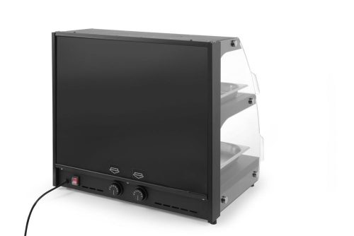 Kvarc fűtéses pultra helyezhető melegentartó vitrin két szintes, HENDI, 230V/560W, 650x485x(H)630mm