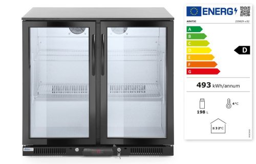Kétajtós hátsó hűtő, Arktic, 158L, Fekete, 220-240V/160W, 900x530x(H)870mm