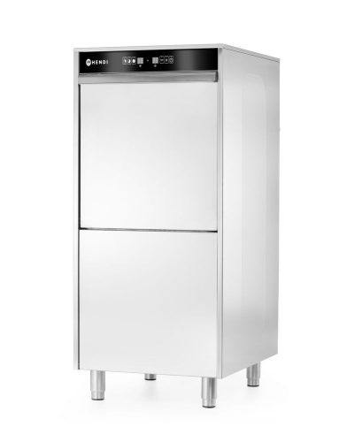 50x60 mosogatógép tálcákhoz és edényekhez – elektronikusan vezérelt, mosószeradagoló rendszerrel és leeresztő szivattyúval, HENDI, 400V/7100W, 595x777x(H)1335mm