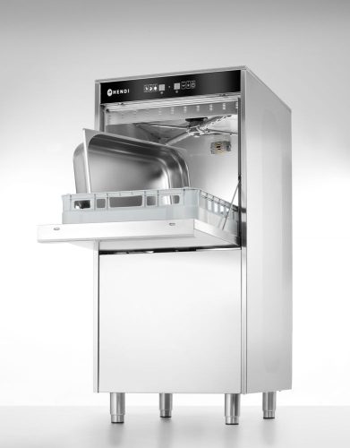 50x60 mosogatógép tálcákhoz és edényekhez – elektronikusan vezérelt, mosószeradagoló rendszerrel és leeresztő szivattyúval, HENDI, 400V/7100W, 595x777x(H)1335mm