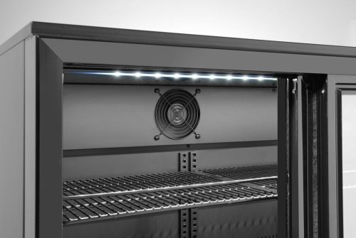Hátsó pult alatti hűtő dupla tolóajtóval., Arktic, 158L, Fekete, 220-240V/160W, 900x520x(H)870mm