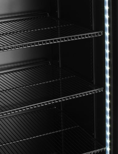 Hátulról megvilágított panellel rendelkező hűtőszekrény, kétajtós, Arktic, 512L, Fekete, 220-240V/510W, 1120x585x(H)1900mm