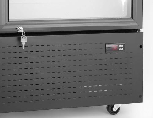 Hátulról megvilágított panellel rendelkező hűtőszekrény, kétajtós, Arktic, 512L, Fekete, 220-240V/510W, 1120x585x(H)1900mm