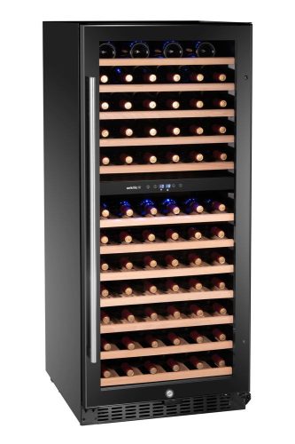 Borhűtő, 2 zónás, 124 palack, Arktic, 265L, Fekete, 570x595x(H)1400mm