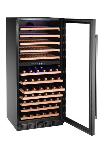 Borhűtő, 2 zónás, 124 palack, Arktic, 265L, Fekete, 570x595x(H)1400mm