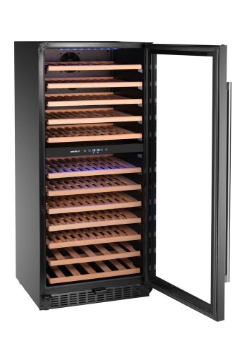 Borhűtő, 2 zónás, 124 palack, Arktic, 265L, Fekete, 570x595x(H)1400mm