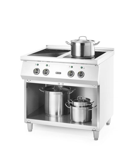 Indukciós tűzhely 4 főzőlappal, HENDI, 400V/17000W, 800x720x(H)854mm