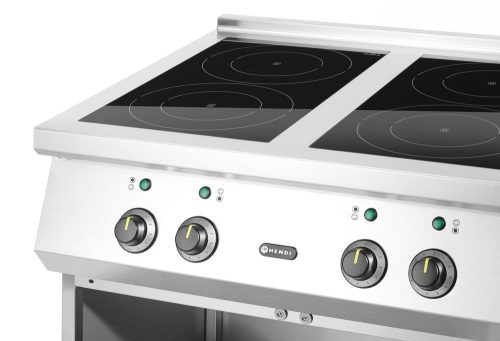 Indukciós tűzhely 4 főzőlappal, HENDI, 400V/17000W, 800x720x(H)854mm