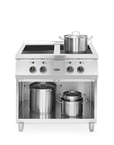 Indukciós tűzhely 4 főzőlappal, HENDI, 400V/17000W, 800x720x(H)854mm