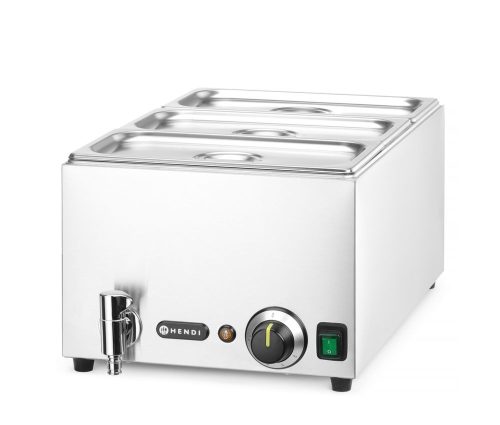 Bain-marie vízfürdős melegentartó leeresztő csappal Ranger, HENDI, GN 1/1, 230V/1000W, 605x332x(H)242mm