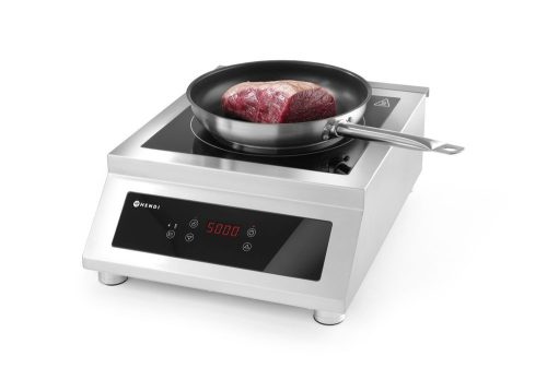 Indukciós főzőlap 5000 D modell, HENDI, Profi Termékcsalád, 400V/5000W, 398x525x(H)175mm