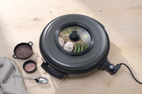 Elektromos serpenyő, HENDI, belső edény 400x(H)50mm, 230V/1400W, ⌀400x(H)190mm
