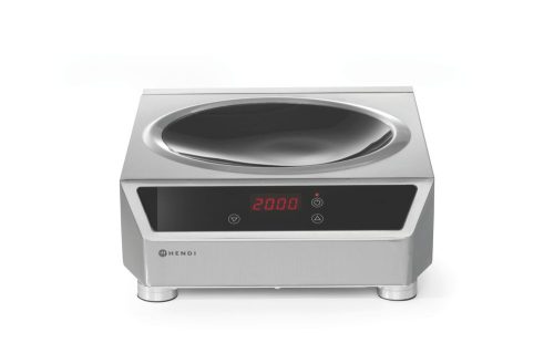 Indukciós főzőlap 3500 wok modell, HENDI, Profi Line, Indukciós wok + wok serpenyő, 230V/3500W, 340x450x(H)295mm