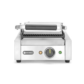   Kontakt grill - szimpla verzió, HENDI, Bordázott tetejű és aljú, 230V/1800W, 310x375x(H)216mm