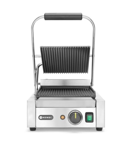 Kontakt grill - szimpla verzió, HENDI, Bordázott tetejű és aljú, 230V/1800W, 310x375x(H)216mm