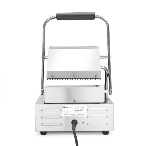 Kontakt grill - szimpla verzió, HENDI, Bordázott tetejű és aljú, 230V/1800W, 310x375x(H)216mm