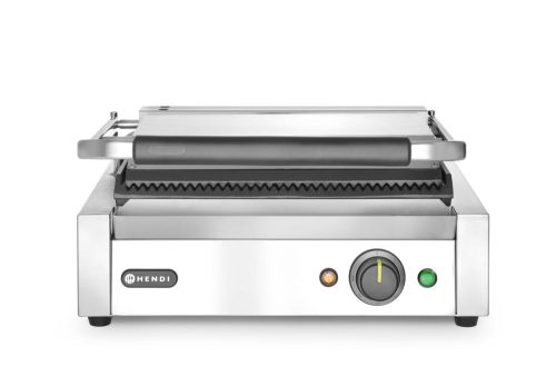 Kontakt grill Pannini, HENDI, Bordázott tetejű és aljú, 230V/2200W, 430x375x(H)216mm