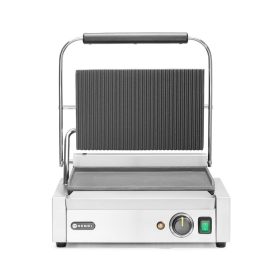   Kontakt grill Pannini, HENDI, Bordázott tetejű és sima aljú, 230V/2200W, 430x375x(H)216mm