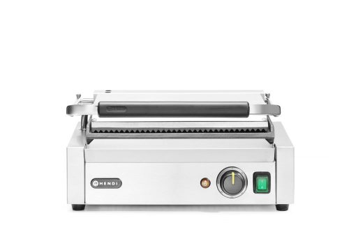 Kontakt grill Pannini, HENDI, Bordázott tetejű és sima aljú, 230V/2200W, 430x375x(H)216mm